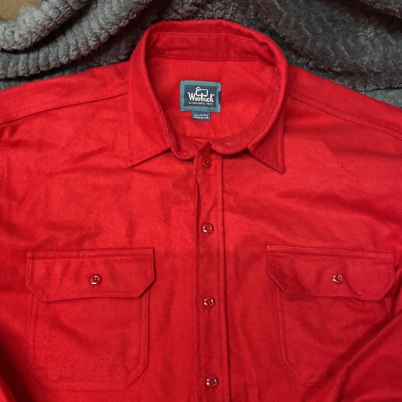 Woolrich cotton 2XL long red long sleeve button up - Picture 3 of 13
